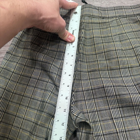 Zara Pants Womens Medium Gray Plaid Tapered Leg Mid Rise Pockets Preppy Casual - Picture 11 of 14